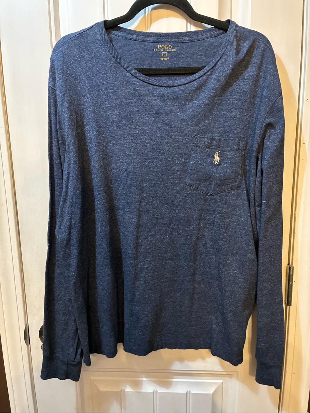 Polo by Ralph Lauren Men's Long-Sleeve Pocket Tee - Heather Navy